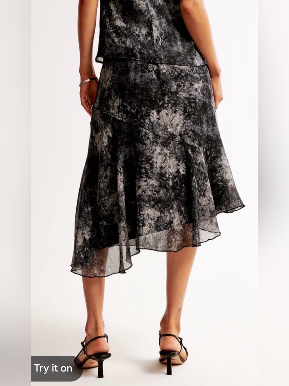 Abercrombie&Fitch Crinkle Asymmetrical Midi Skirt Fairy Goth Grunge , XL